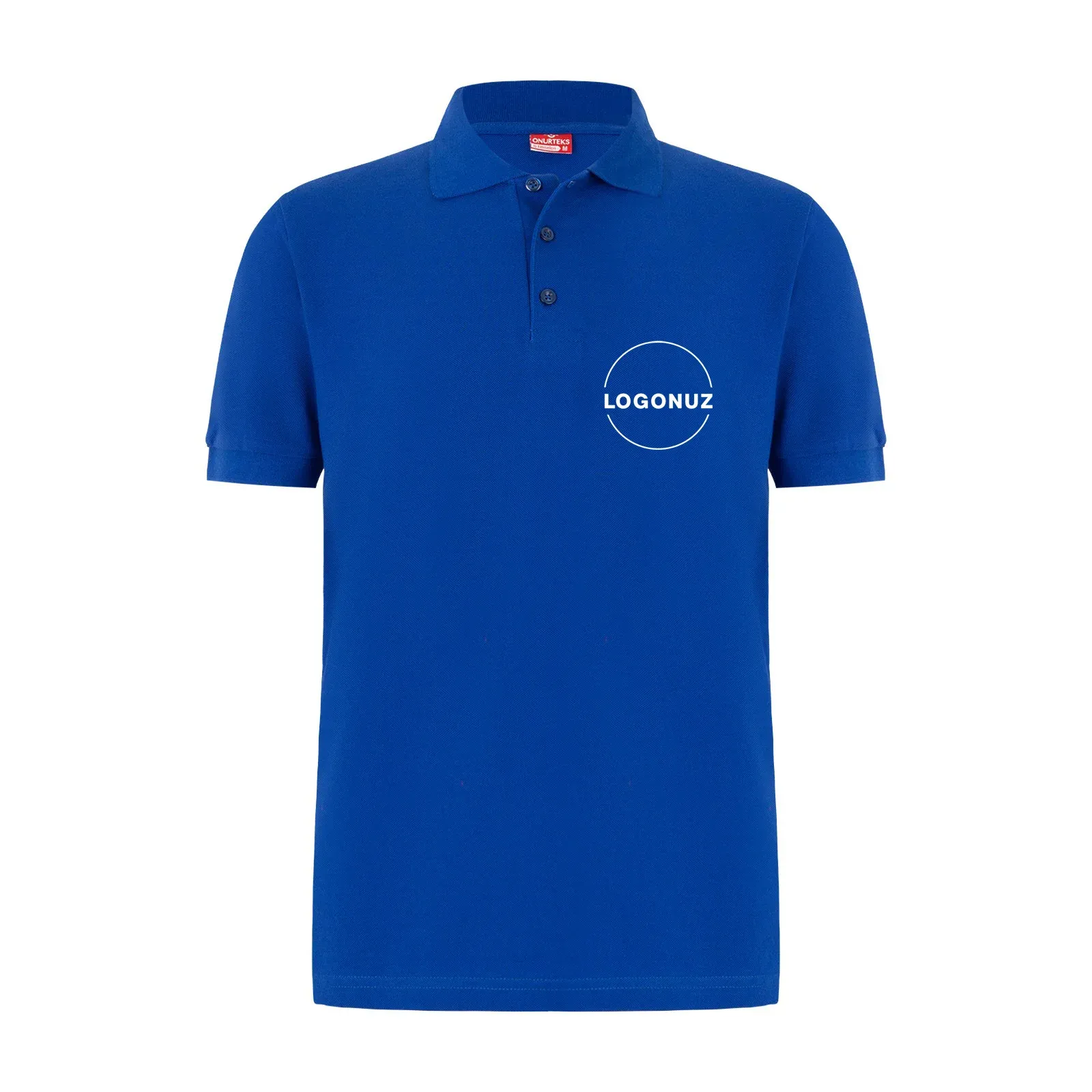 Saks-Mavisi-Polo-Yaka-Tisort-1-1 Saks Mavisi Polo Yaka Tişört - Görsel 1