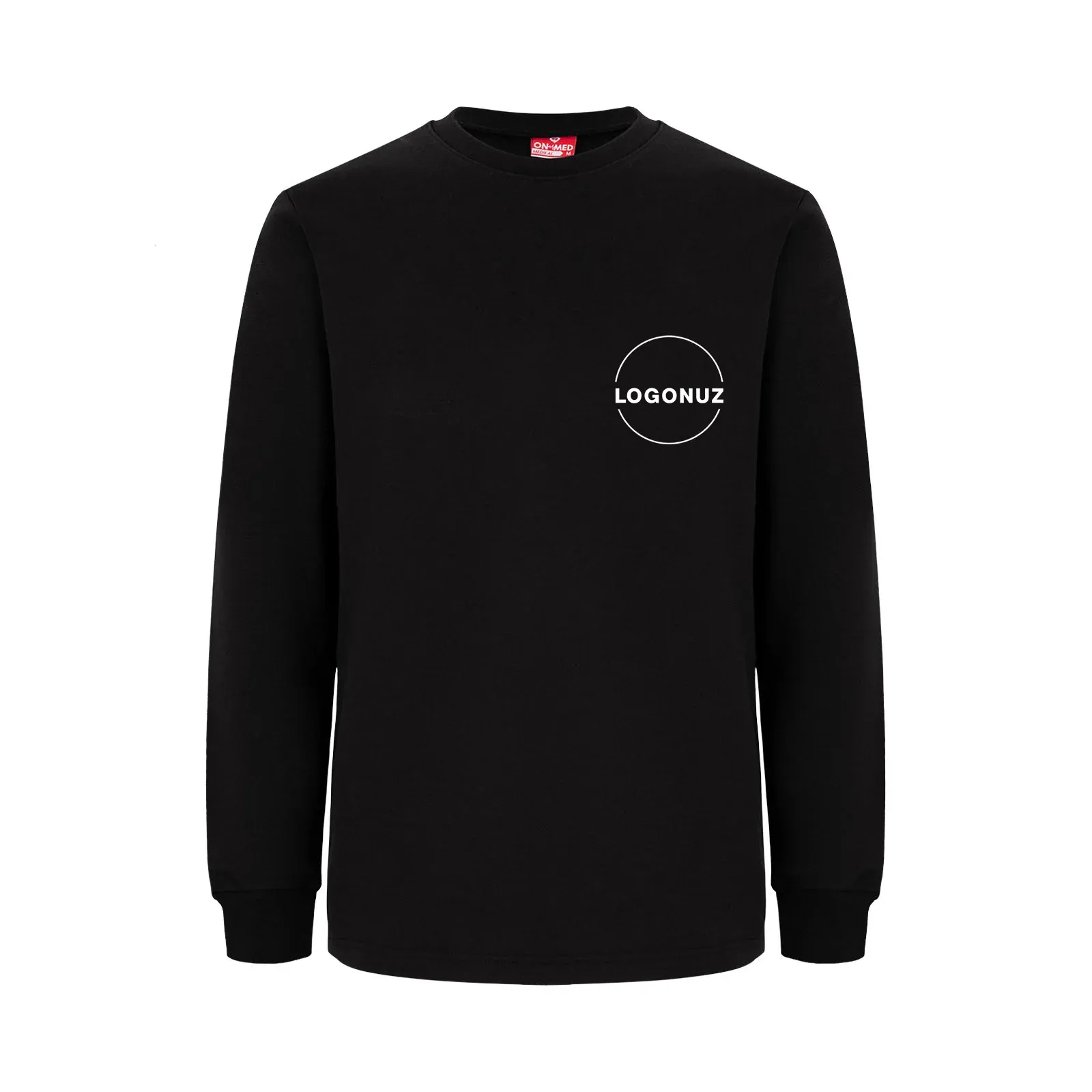Siyah-Bisiklet-Yaka-Sweatshirt-1-1 Siyah Bisiklet Yaka Sweatshirt - Görsel 1