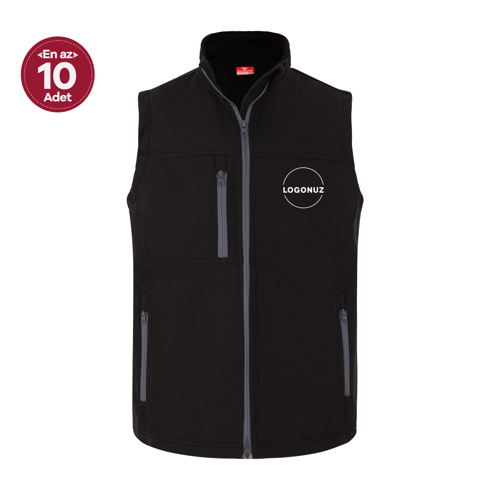 siyah gri softshell yelek Siyah-Gri Softshell Yelek - Görsel 1