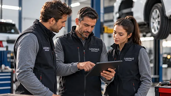 Otomotiv Sektörüne Firmaya Özel Nakışlı Softshell Yelek