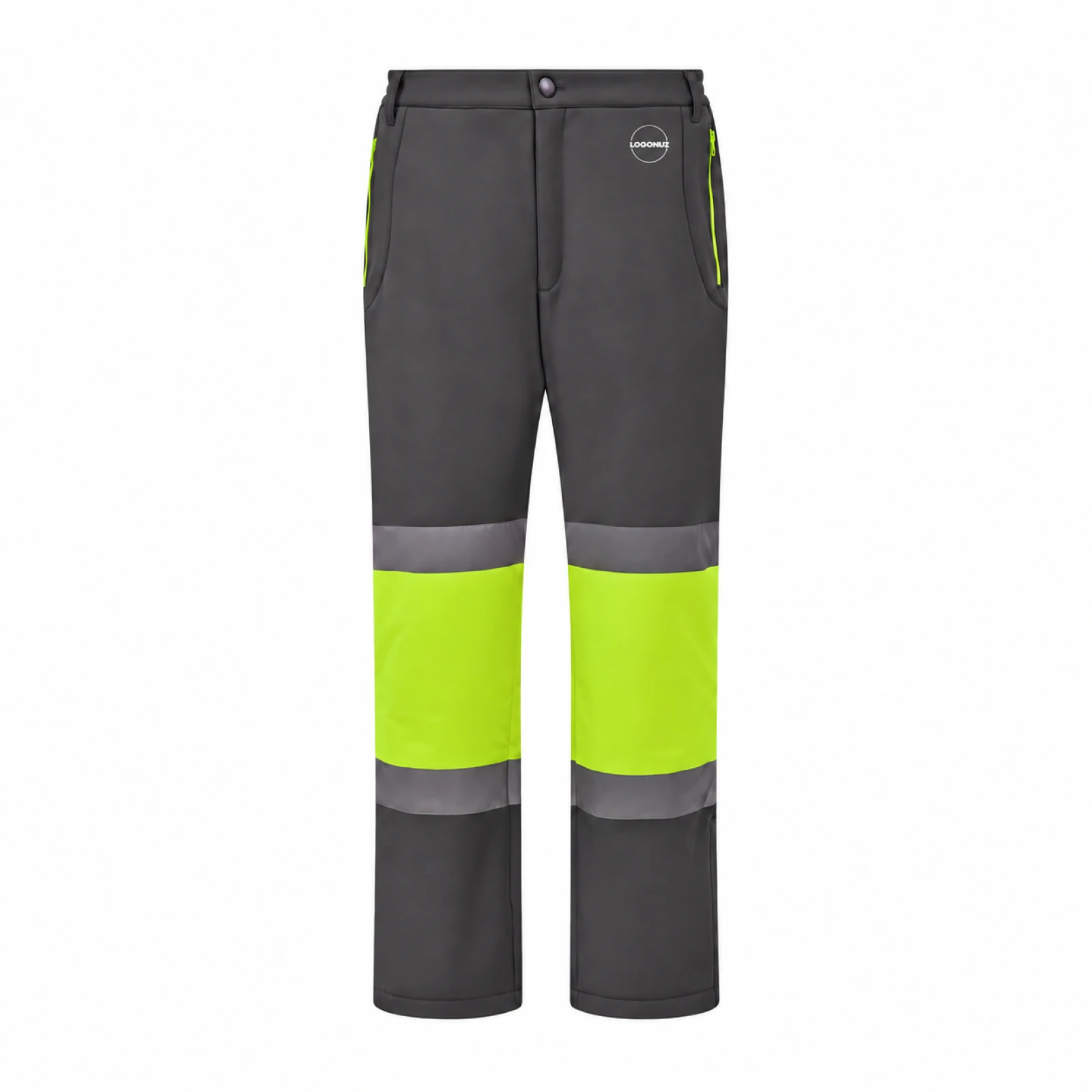 Sarı-Gri Reflektif Oxford Pantolon Sarı-Gri Reflektif Diz Takviyeli Softshell Pantolon