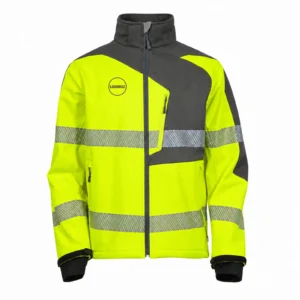 Sarı-Gri Reflektif Teknik Softshell Mont