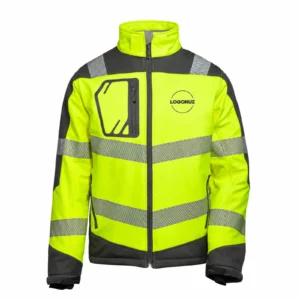 Sarı-Gri Reflektif Alüminyum Kaplı Termal Softshell Mont