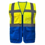 Sarı-Lacivert Reflektif Çok Cepli Mühendis Yeleği