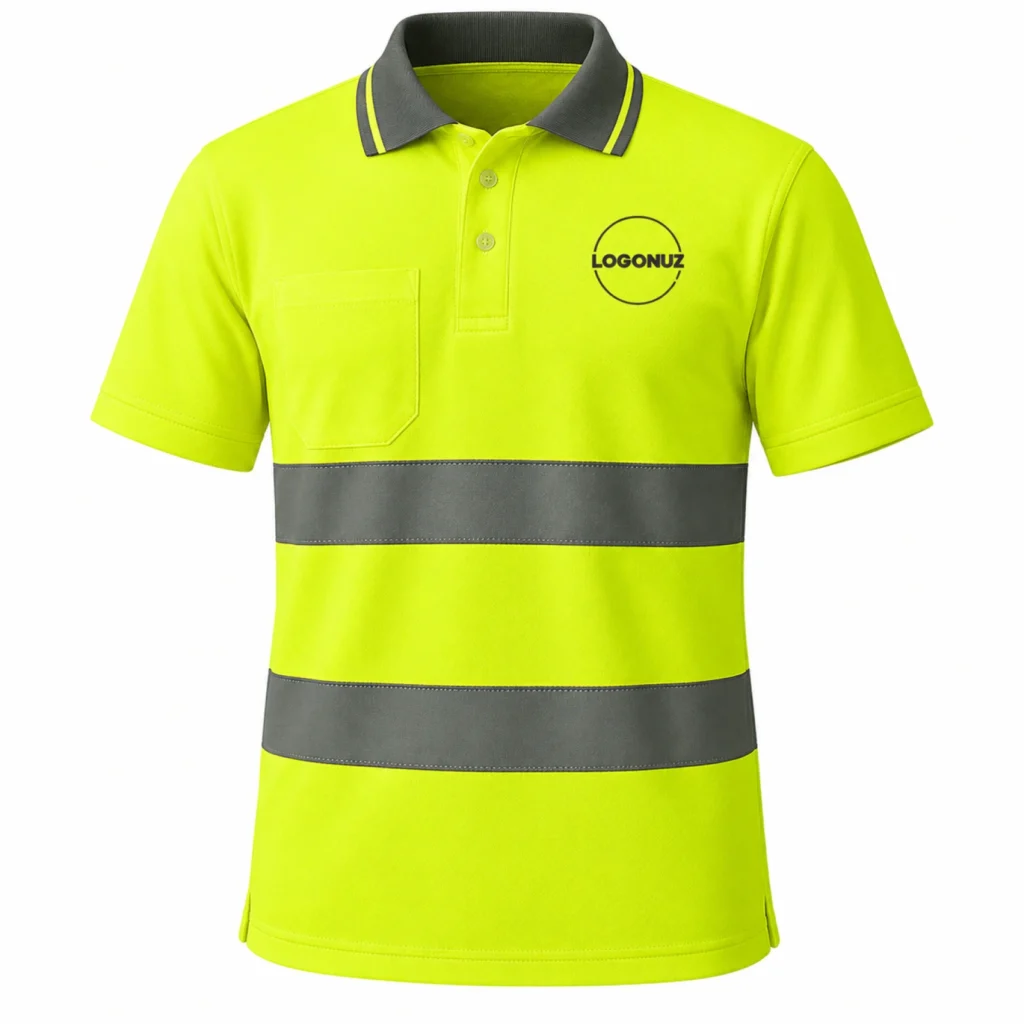 Sarı Reflektif Coolpass Polo Yaka Tişört