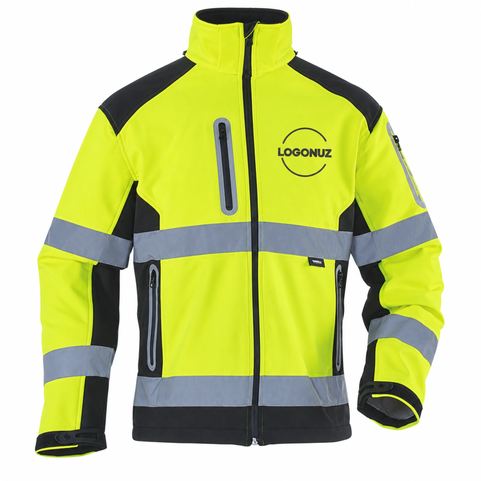Sarı Reflektif Softshell Mont — LOGONUZ Sarı Reflektif Softshell Mont