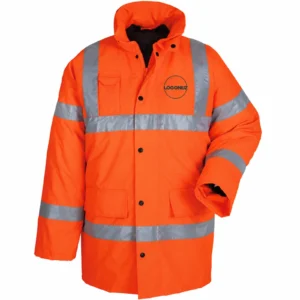 Turuncu İçi Kapitoneli Reflektif Oxford Parka