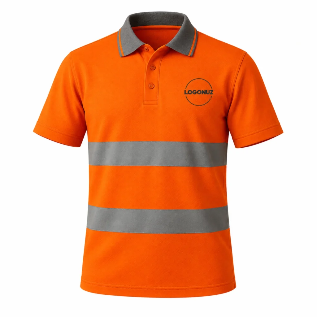 Turuncu Reflektif Coolpass Polo Yaka Tişört