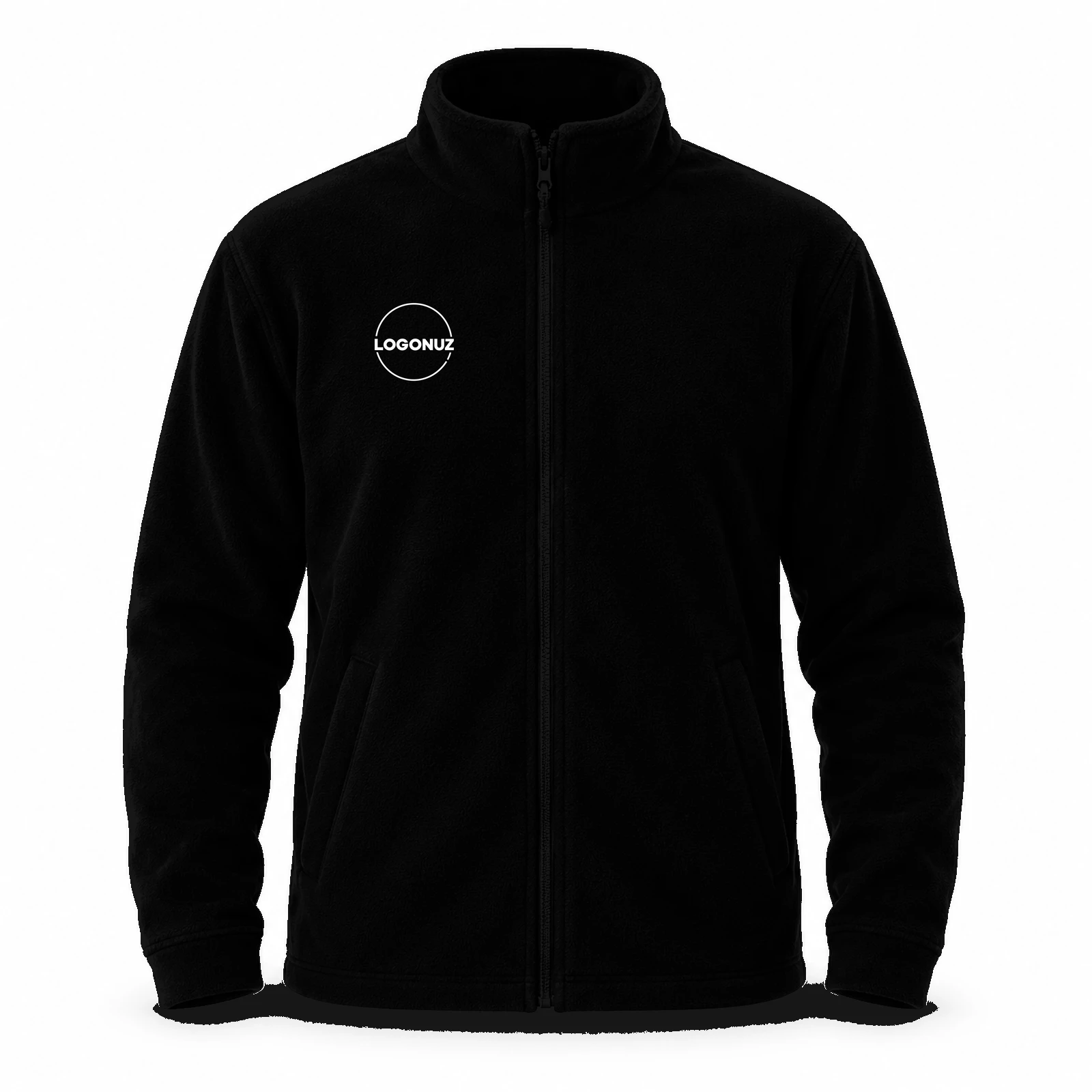 PLEKFCSY01-featured-scale-plus30-v5 Siyah Ekonomik Fleto Cep Polar Ceket - Görsel 1