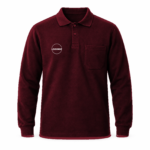 Bordo Ekonomik Polo Yaka 2 İplik Sweatshirt