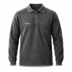 Gri Melanj Ekonomik Polo Yaka 2 İplik Sweatshirt