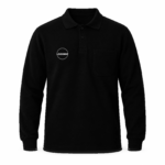 Siyah Ekonomik Polo Yaka 2 İplik Sweatshirt