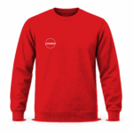 Kırmızı Ekonomik Sıfır Yaka 2 İplik Sweatshirt