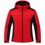 Kırmızı Ekonomik Softshell Kapüşonlu Mont - Görsel 2