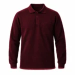 Bordo Ekonomik Polo Yaka 2 İplik Sweatshirt - Görsel 2