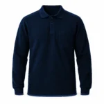 Lacivert Ekonomik Polo Yaka 2 İplik Sweatshirt - Görsel 2