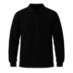 Siyah Ekonomik Polo Yaka 2 İplik Sweatshirt - Görsel 2
