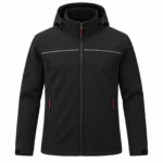 Siyah Ekonomik Softshell Kapüşonlu Mont - Görsel 2