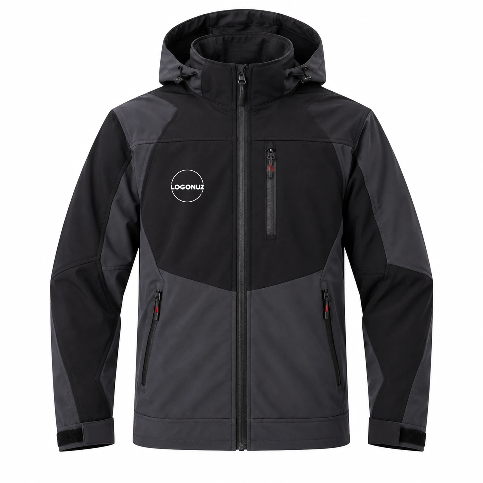 Siyah-Füme Ekonomik Softshell Parçalı Mont featured Siyah-Füme Ekonomik Softshell Parçalı Mont - Görsel 1