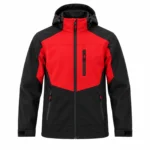 Siyah-Kırmızı Ekonomik Softshell Parçalı Mont - Görsel 2