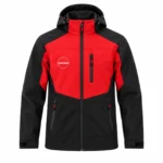 Siyah-Kırmızı Ekonomik Softshell Parçalı Mont