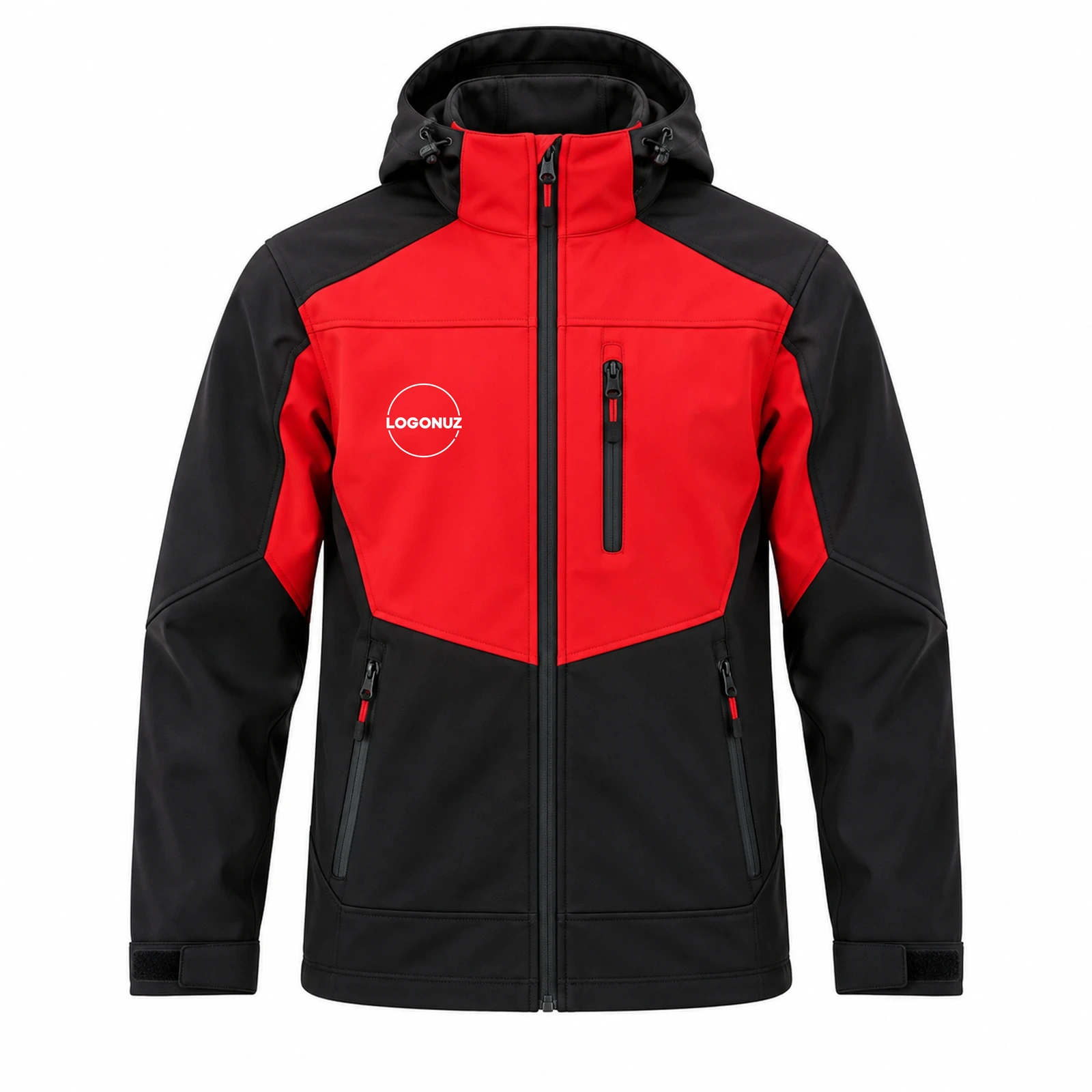 Siyah-Kırmızı Ekonomik Softshell Parçalı Mont featured Siyah-Kırmızı Ekonomik Softshell Parçalı Mont - Görsel 1