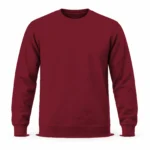 Bordo Ekonomik Sıfır Yaka 2 İplik Sweatshirt - Görsel 2
