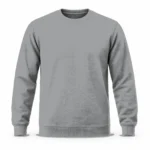 Gri Melanj Ekonomik Sıfır Yaka 2 İplik Sweatshirt - Görsel 2
