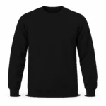 Siyah Ekonomik Sıfır Yaka 2 İplik Sweatshirt - Görsel 2
